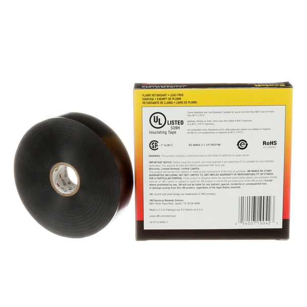 Scotch® Vinyl Electrical Tape 22, Black, 25 mm x 33 m image 4