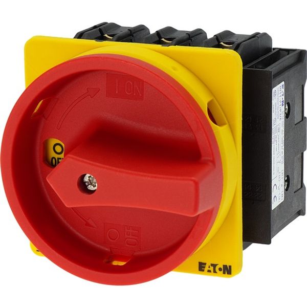 P3-63/EA/SVB/2HI11 Main switch, P3, 63 A, flush mounting, 3 pole, 2 N/O, 2 N/C, Emergency switching off function, With red rotary handle and yellow locking ring image 5