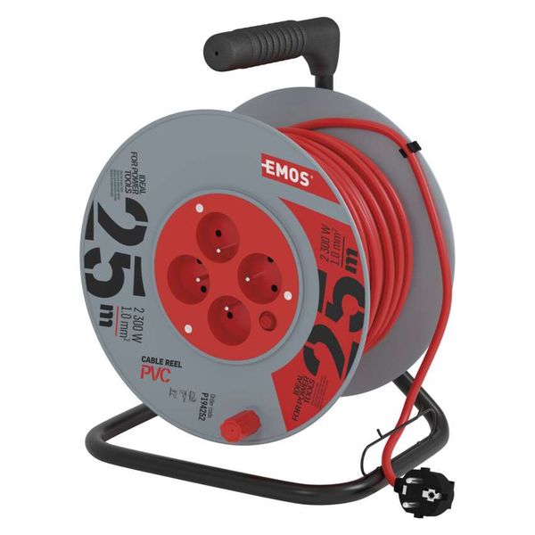 PVC Extension Cord Reel – 4 sockets, 25m, 1mm2 image 1