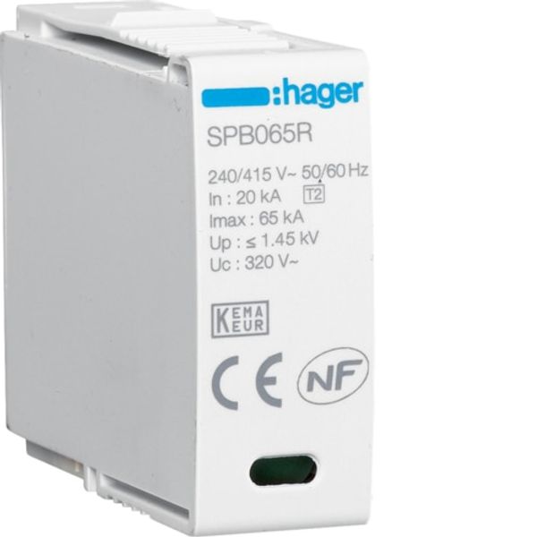 T2 65kA PHASE Surge Arrester CARTRIDGE FOR SPΒ165R/265R/465R image 1