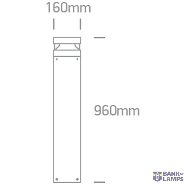 ANTHRACITE BOLLARD 100cm 20W CW IP65 230V image 2
