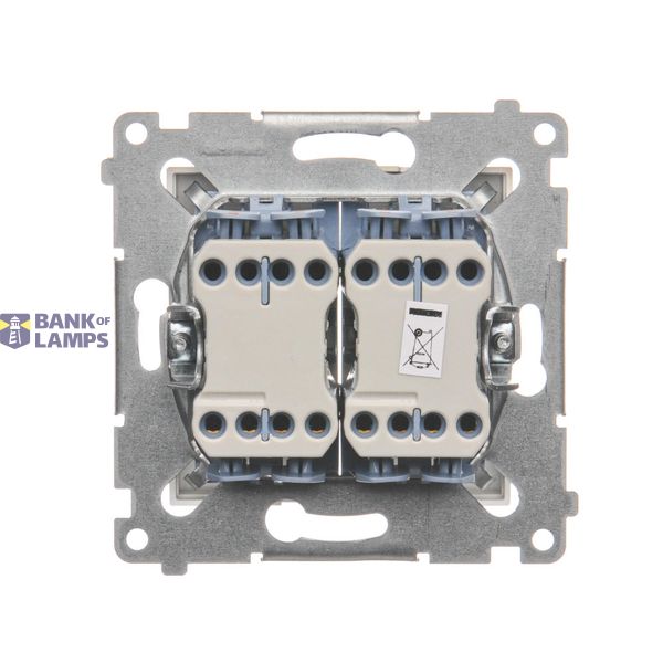 IP44 single socket outlet with frame seal - transparent flap, module, 16A, quick connection, champagne matt image 1