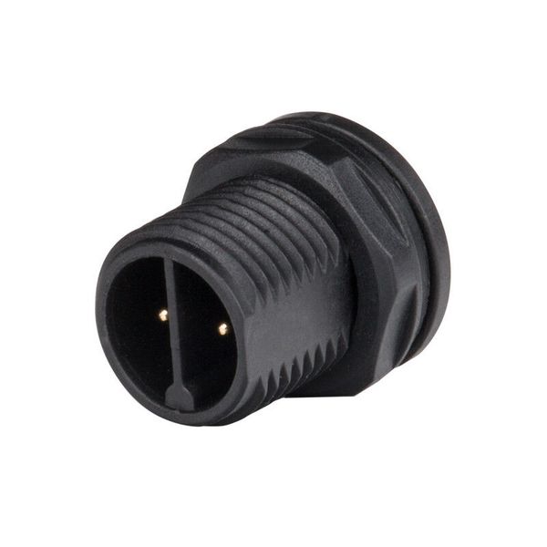 Panel plug without union nut M16, 2-pin, IP67, soldering external mounting image 1