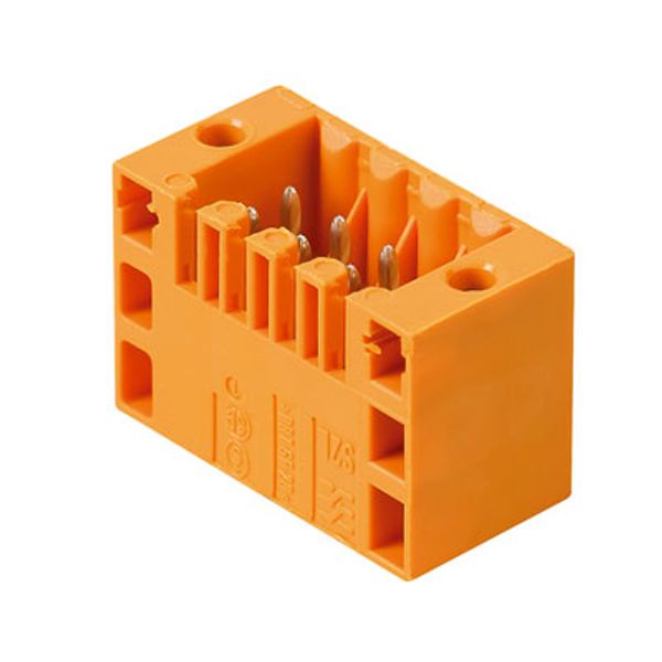 PCB plug-in connector, male header, Flange, THT solder connection, 3.50 mm, Number of poles: 32, 180°, Solder pin length (l): 3.5 mm, tinned, black, Box image 3