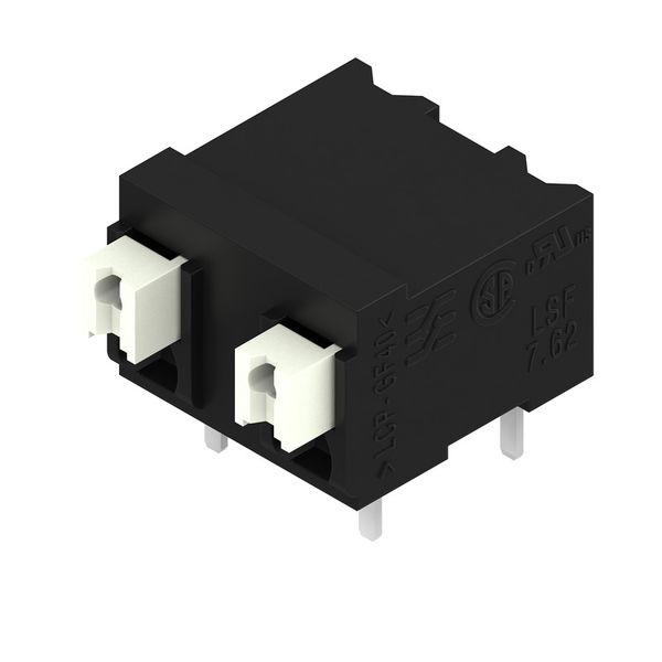 Printed circuit board terminals, 7.62 mm, Number of poles: 2, 90°, Solder pin length (l): 3.5 mm, black, PUSH IN with actuator, Clamping range, max. : 1.5 mm², Tube image 2