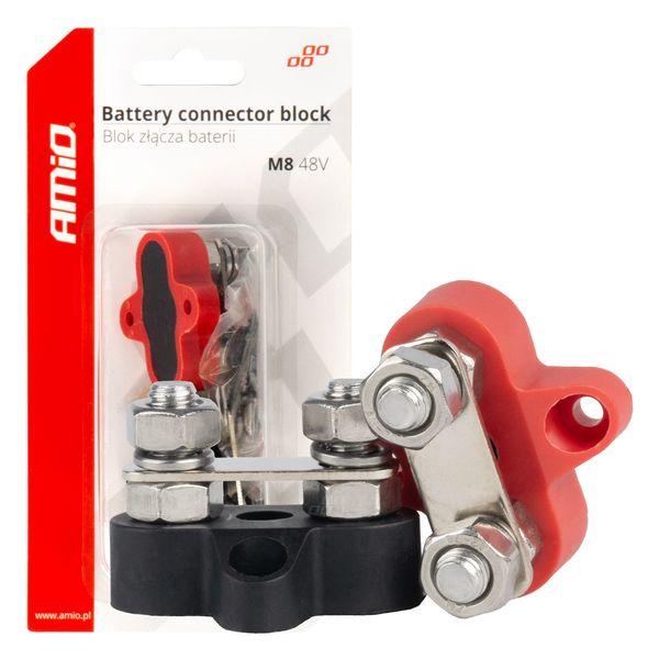 Bus bar battery connector distribution block double set max 48V M8 AMIO-03806 image 1