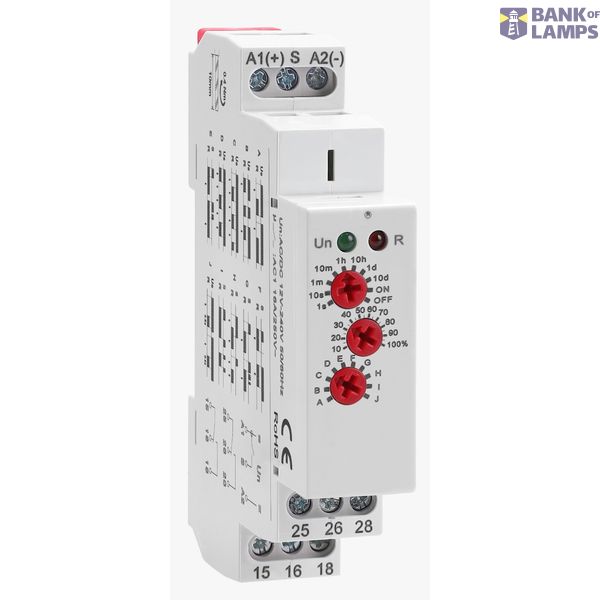 Multifunction Time Relay, 10 Functions, AC/DC 12–240V, 2×SPDT image 1