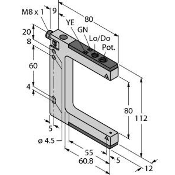 Photoelectric Sensor Bifurcated Retroreflective Sensor   SLM80N6Q image 1