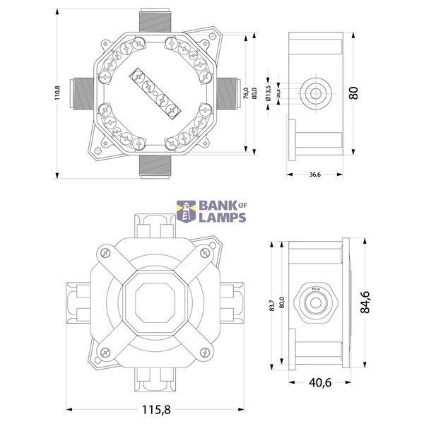 PNHS Hermetic Box n/t IP67 4mm² 400V gray image 2