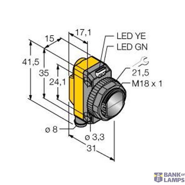 Photoelectric Sensor Retroreflective Laser Sensor with Polarizing Filter   QS18VN6LLPQ7 image 2