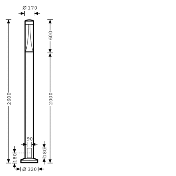 Pillar luminaires 8841LS CLO (normal) Lens Anthracite ET 29W 2900lm 70 asymmetric wide (AB2L) IP65 IK04 5 SDCM 8110940 image 1
