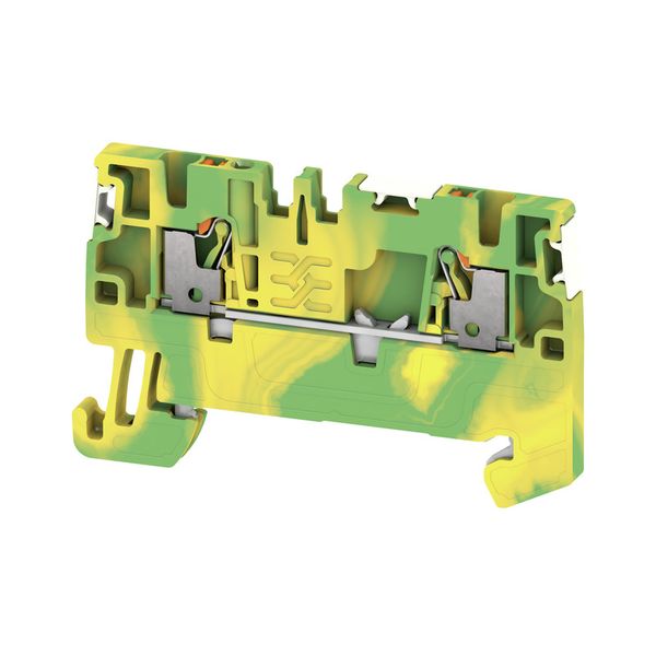 PE terminal, PUSH IN, 1.5 mm², Green/yellow image 1