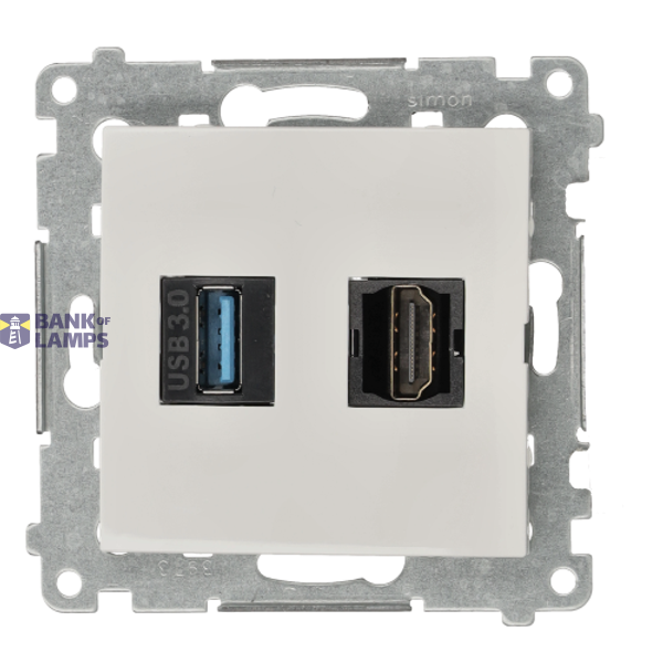 HDMI 1.4 socket + USB 3.0 computer socket, white, HDMI Standard: HDMI 1.4 image 1