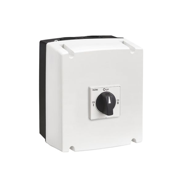 Three-pole line changeover swit I-0-II in UL/CSA type 4/4X non-metallic enclosure, 40A. Enclosure dimensions: 175x210x149mm/6.9x8.3x5.9'' image 1