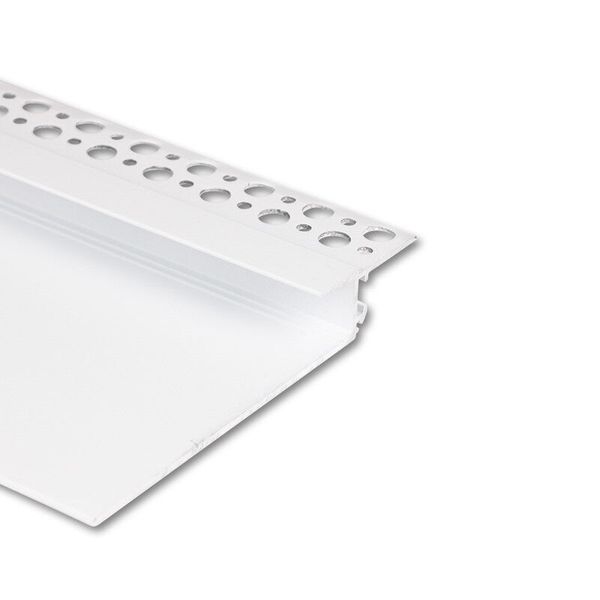 Aluminum AM profile for plasterboard, 119x19mm, without diffuser, white 2m image 1