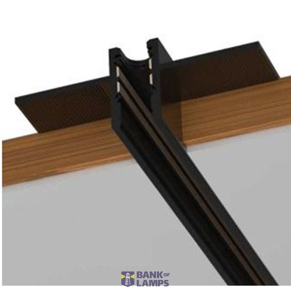 2.0 m, 2 wires Magnetic Track  24V, Black, Trimless Recessed image 1
