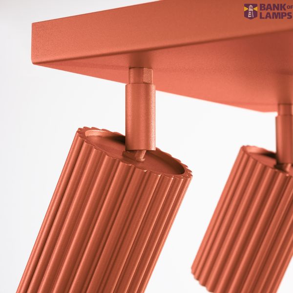 CEILING LAMP WITH FOUR SPOTLIGHTS ON A SQUARE RED CARBON ROSETTLE 4XGU10 image 4