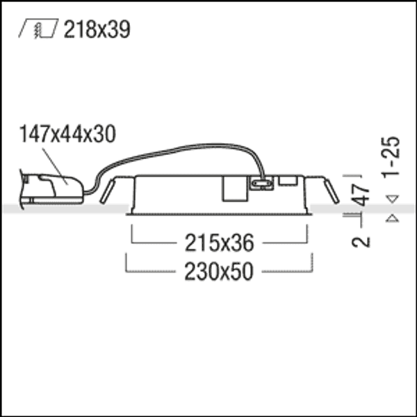 SUI DF6 2000-930 LDO VFL BK WH - LED ceiling-recessed luminaire image 3
