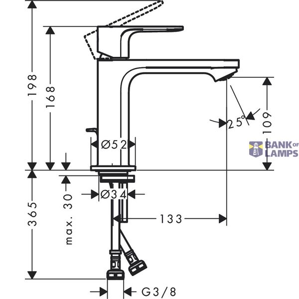 Rebris S 110, sink mixer with pop-up, chrome image 2