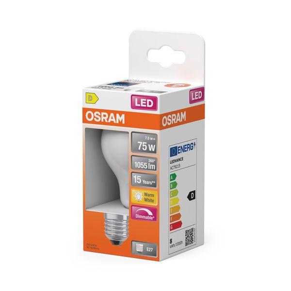 LEDSCLA75D 7,5W/830 230VGLFR E27FS1OSRAM image 2