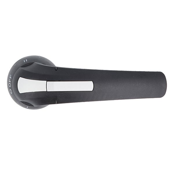 Door-coupling lever handle, padlockable. Black rotating type with screw fixing on door, pistol grip, 65mm/2.6”; □7mm/0.3”. IEC IP66 image 1
