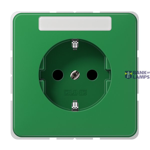 SCHUKO socket, 16 A 250 V ~, Duroplast, CD series, green (for SV) image 1