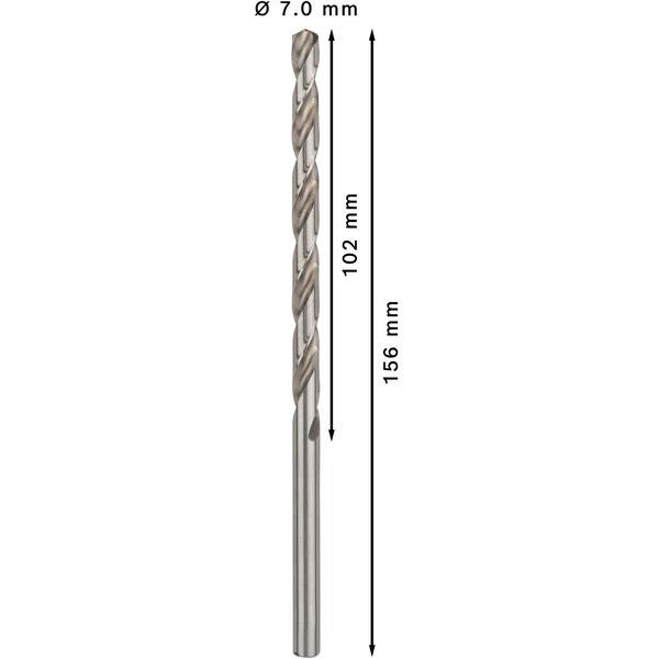 Metal drill bits HSS-G, DIN 340 7 x 102 x 156 mm 5 pcs. image 1