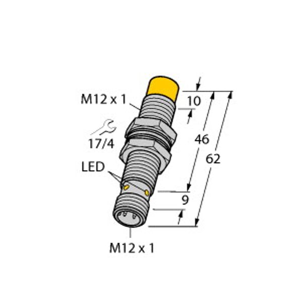 Inductive Sensor With Extended Switching Distance   NI10U-M12E-VN44X-H1141 image 1