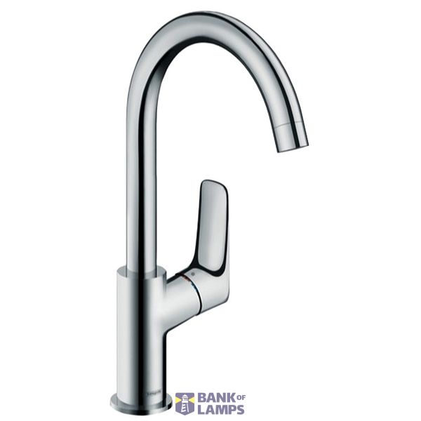 Hansgrohe Logis 210 basin mixer without pop-up with swivel U-spout, chrome image 1