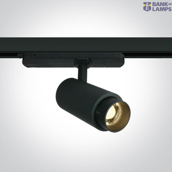 BLACK COB 15W WW TRACK SPOT 20-60deg ADJUSTABLE BEAM 230V image 1