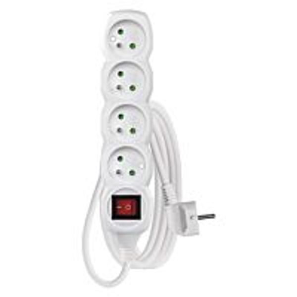 EMOS Extension cord 3m 4-socket with switch white PVC 1.5mm2 image 1