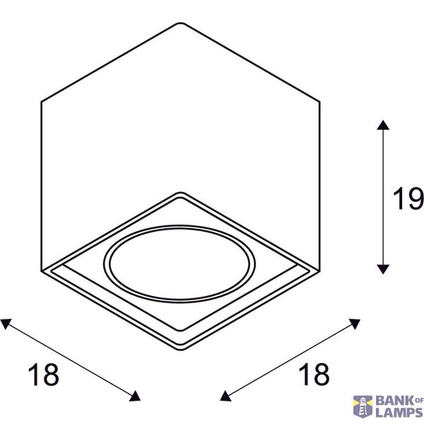 PLASTRA, ceiling light, single-headed, LED GU10 111mm, square, white plaster, L/B/H 18/18/19 cm image 3