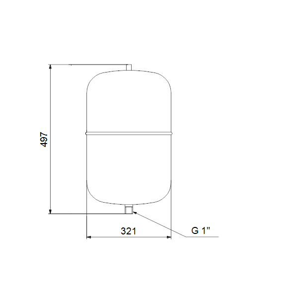 Expansion tank GT-H-35 PN10 G1&quot;, vertical, vertical, diaphragm image 2