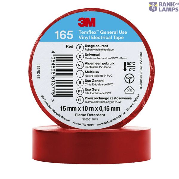 INSULATING TAPE TEMFLEX 165 15X10 RED image 1