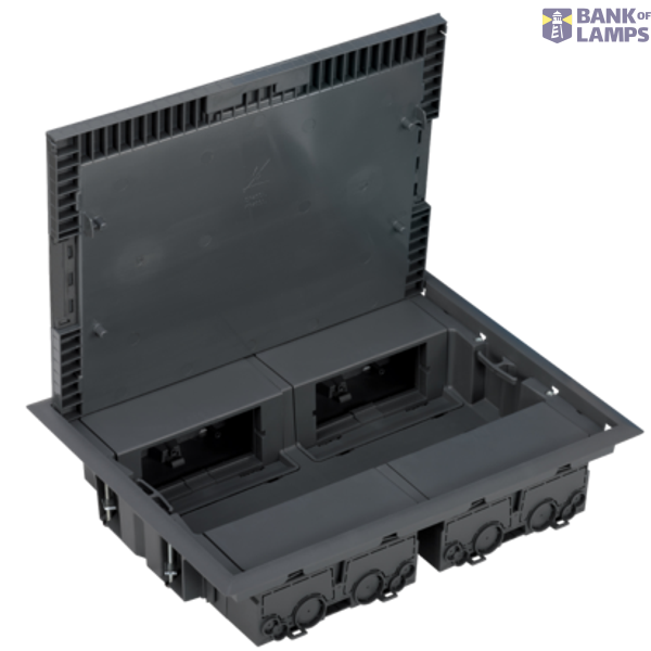 Floor box, KF, Rectangular, 8×K45, 250×327mm, IK08, grey image 1