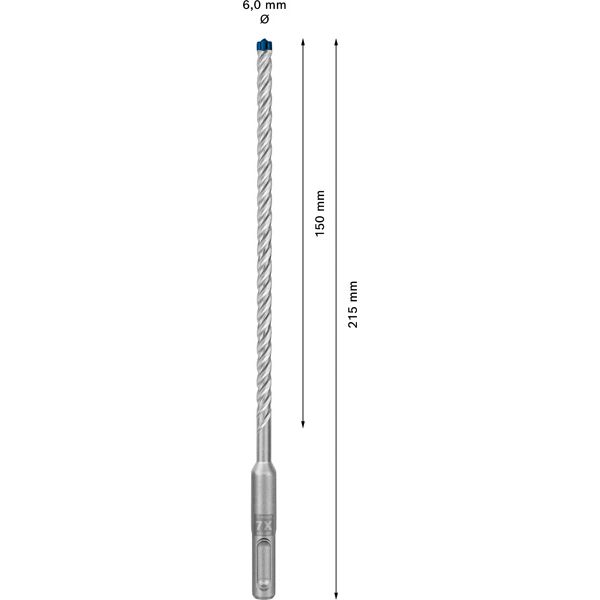 EXPERT SDS plus-7X Hammer Drill Bit 6 x 150 x 215 mm, 10-pc image 2