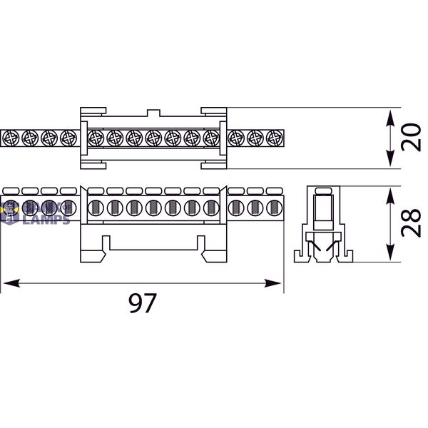LZOG-14P protective terminal strip image 2