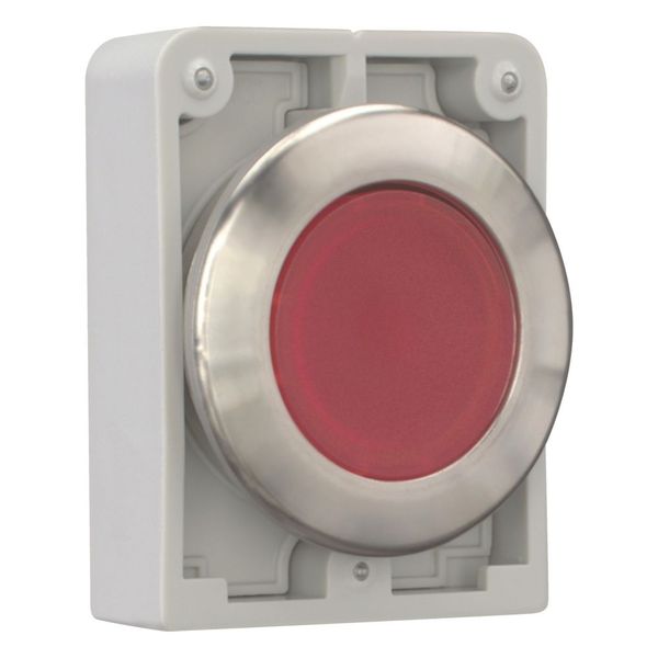 M30I-FDL-R Illuminated pushbutton actuator, RMQ-Titan, flat, momentary, red, blank, Front ring stainless steel image 7