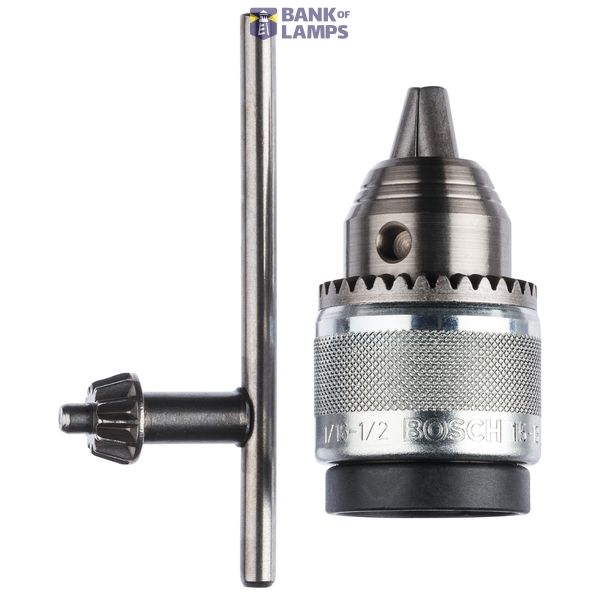 Keyed chuck, chrome-plated D= 1.5 - 13 mm; A= 1/2" - 20 (chrome-plated) image 1