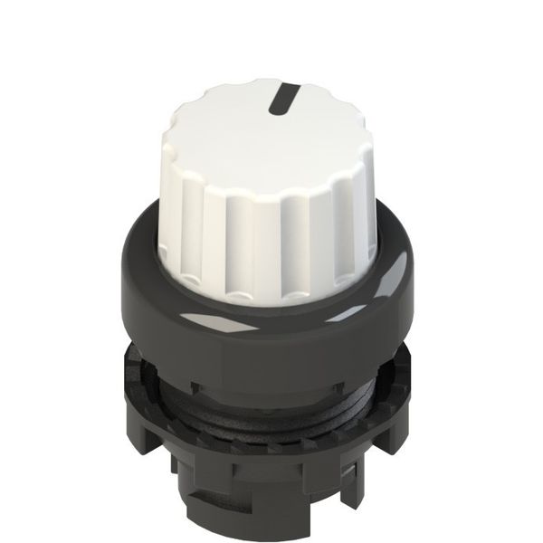 Illuminated knob selector, 2 positions white with marking image 1