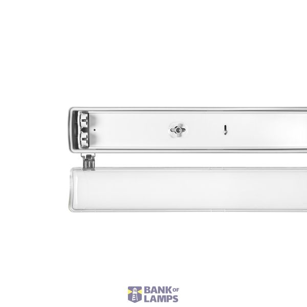 Tri-Proof Light Fixture 1200 , IP65, Grey Base, Transparent Cover, Metal Board 1268×92×56mm image 3