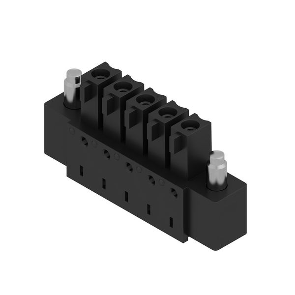 PCB plug-in connector, female header, Flange, THT/THR solder connection, 3.81 mm, Number of poles: 5, 90°, Solder pin length (l): 1.5 mm, tinned, black, Box image 2