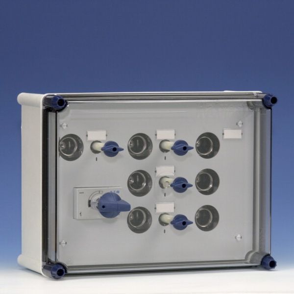 Light+power distribution enclosure 40A 4p 4xDII-1xDII+busbar image 1