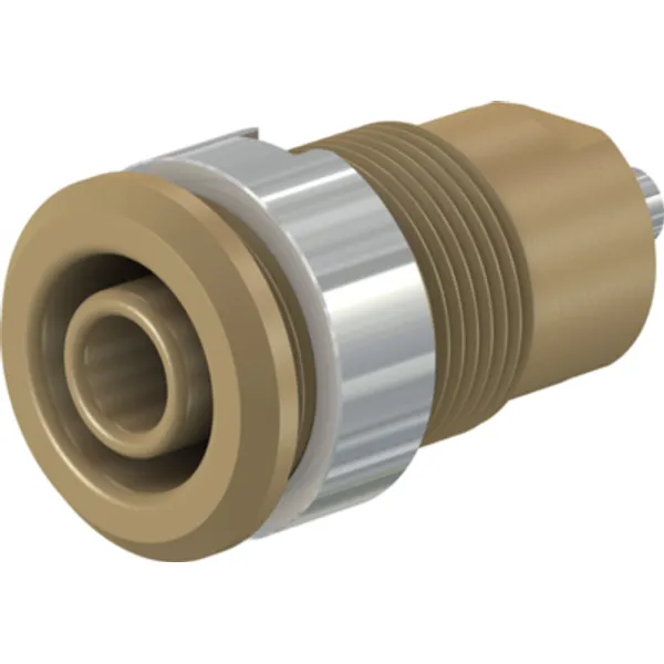 4 mm socket, solder connection, mounting Ø 12.2 mm, CAT III, brown, 49.7049-27 image 1