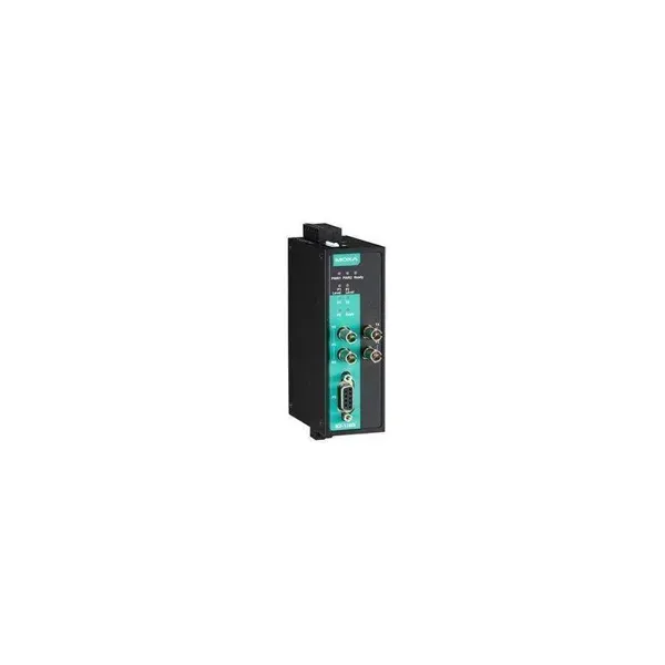 MOXA – ICF-1280I-S-ST – PROFIBUS to fibre optic converter, singlemode, 2 ST connectors, DIN rail, 0-60°C image 1
