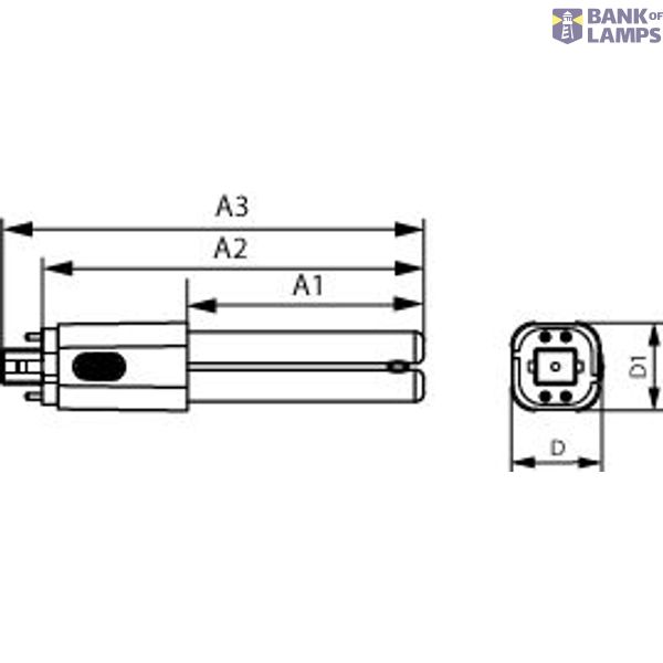 LED, PL-C, 116 mm, 5.5 W, 13W PL-C, 3000 K, 4000 K, 6500 K, 680 lm, 715 lm, 680 lm, CRI 80, 30000 hour(s) image 2