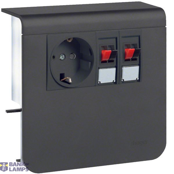 acc.box SL20055 socket+2 loudsp black image 2