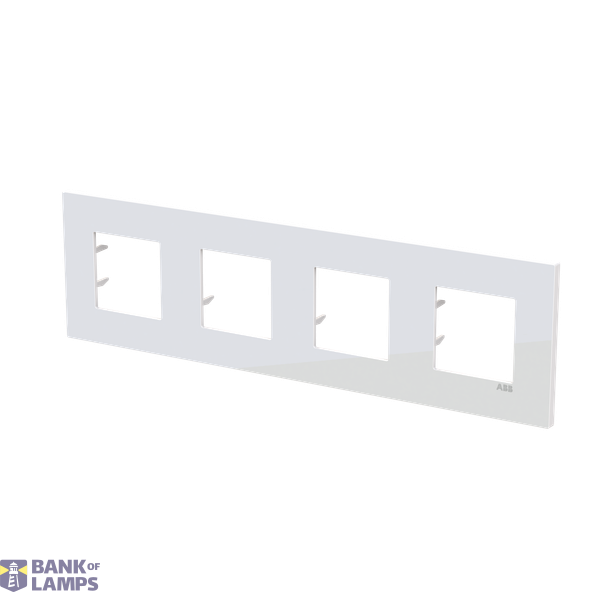 Frame 4-gang / 2+2+2+2-modules - ABB logo - S - Tacteo White image 2