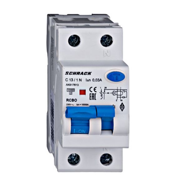 Combined MCB/RCD (RCBO) 1+N, AMPARO 10kA, C 13A, 30mA, Typ A image 1