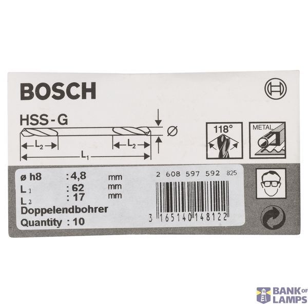 Double-ended drill bits 4,8 x 17 x 62 mm 10 pcs. image 2